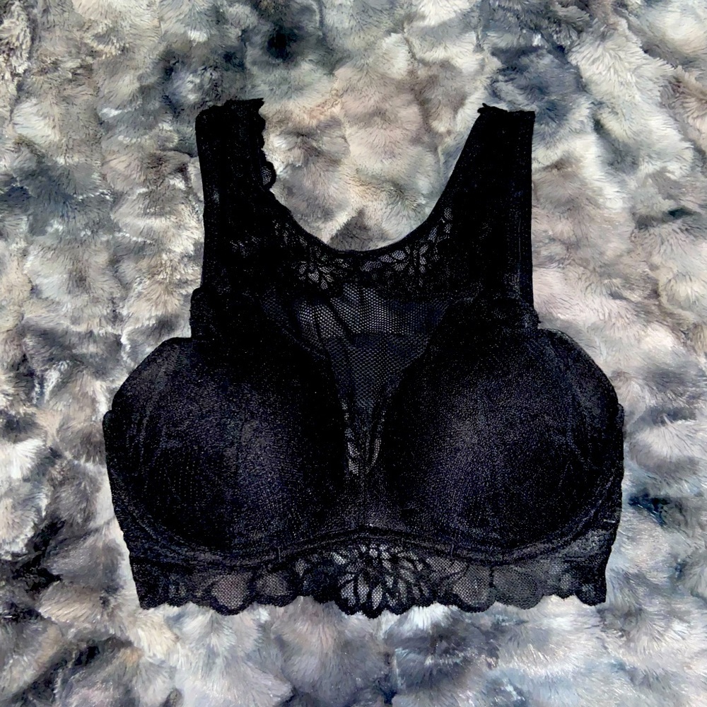 Black Lace PINK crop top